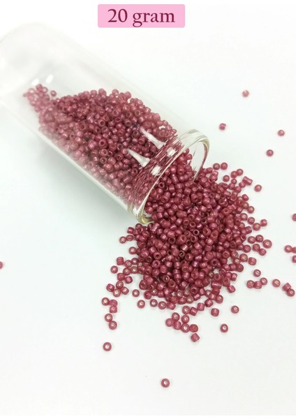 Litaetrend Dökme Cam Kum Boncuk (11/0) 2 mm - 20 Gram - Koyu Pembe - BNC011