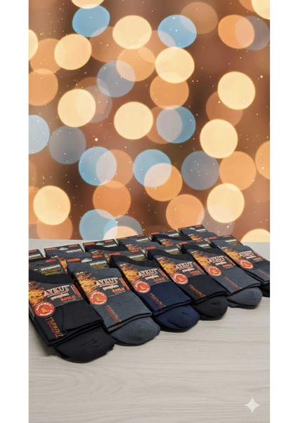 Havlu Thermal Erkek Orta Boy Çorap Dikişsiz 12'li Paket
