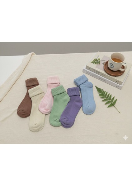 6’lı Kalın Kışlık Yünlü Katlama Detaylı Kadın Soket Çorap Setli fiyatları