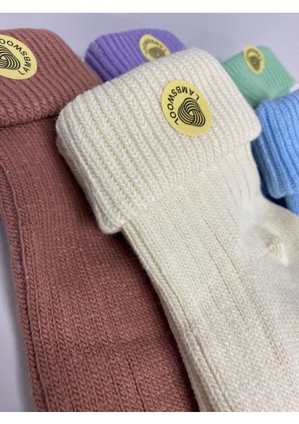 6’lı Kalın Kışlık Yünlü Katlama Detaylı Kadın Soket Çorap Setli modelleri