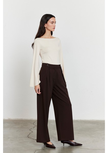 Yarasa Kol Kayık Yaka Bluz Bej modelleri