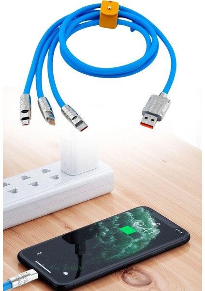 Buffer®kutulu 3 Şarj Aleti 1 Arada Çinko Alaşım Hızlı Şarj Kablosu Mavi 3 In 1 fırsatları