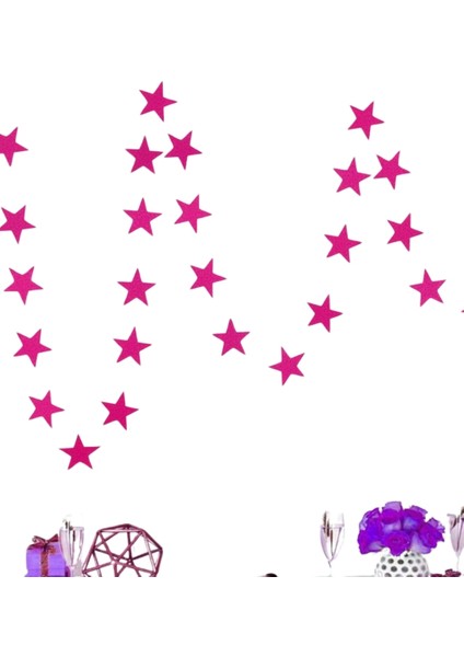 Pembe Sıralı Yıldız Parti Süsü