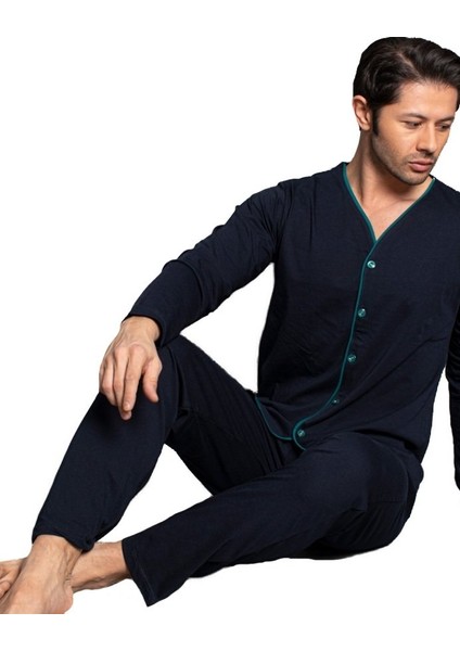 Marco Leone Kışlık Interlok Kumaş Önden Düğmeli Erkek Pijama Takımı M–2xl modelleri