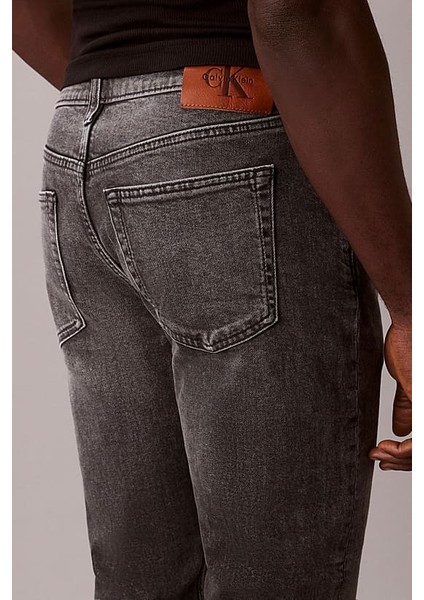 Erkek Slim Taper Hearst Dar Paça Jean Pantolon - Gri