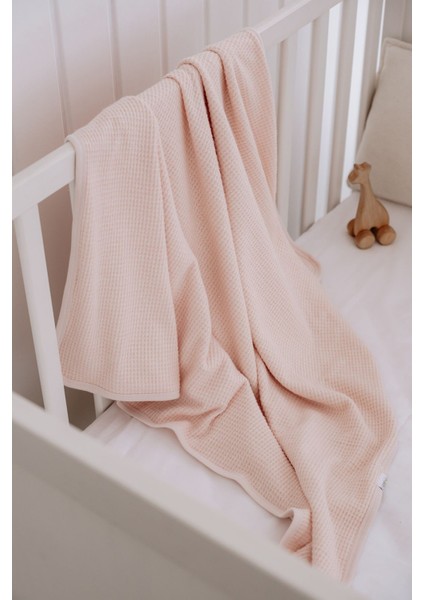 %100 Organik Pamuk Çift Katlı Pike Bebek Battaniyesi (90X90CM)