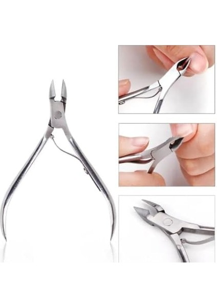 Mecno Beauty Tırnak Eti Pensesi, Paslanmaz Çelik, 9.6 Cm, Metalik Gri, Batık Tırnak Bakımı Için, MB-TIM-002