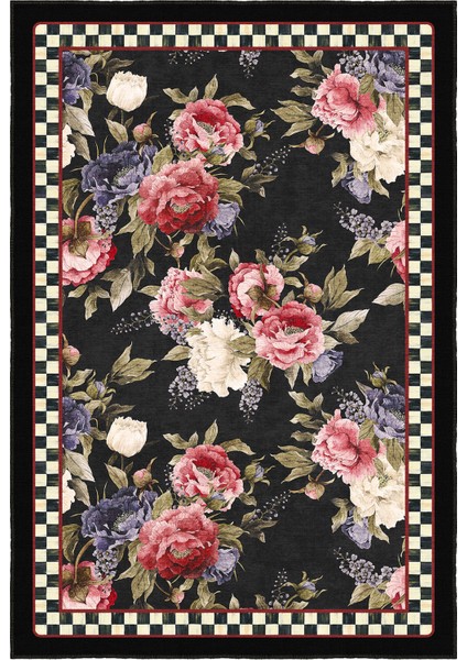 Yeni Desen Yıkanabilir Kaymaz Tabanlı Bohem Tarz Dijital Baskı Salon Halısı, Yumuşak Dokulu Lüks Halı Modeli ve 40 x 60 Siyah Renk Dikdörtgen Halı fırsatları