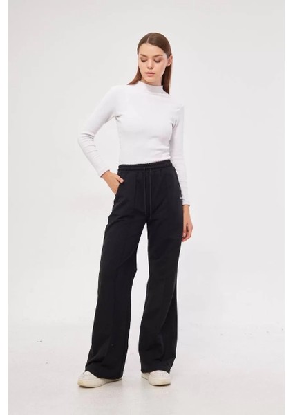 Iki Iplik Bol Paça Eşofman Pantalon - Siyah fırsatları