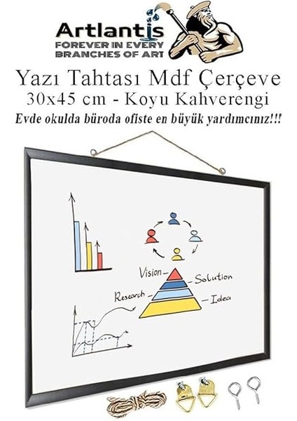 Duvara Monte Beyaz Yazı Tahtası 30X45 cm Mdf 1 Adet Laminant Yazı Tahtası Mdf Çerçeveli Askılı Okul Ofis Büro fiyatları