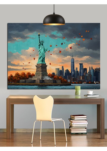 Özgürlük Heykeli New York Dekoratif Kanvas - Mdf Ahşap Tablo modelleri