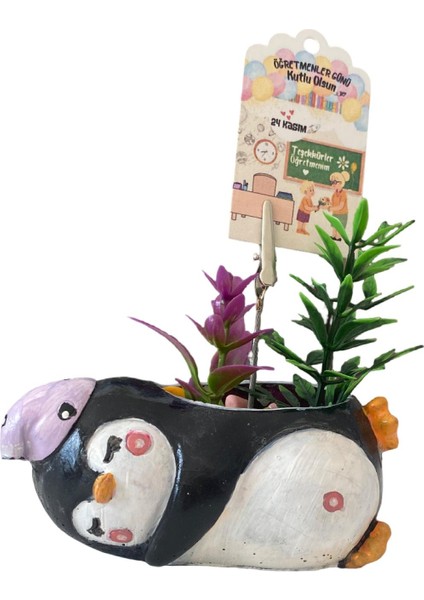 Timsah Ağızlı Not-Fotoğraf Tutuculu Yapay Çiçekli Biblo indirimleri