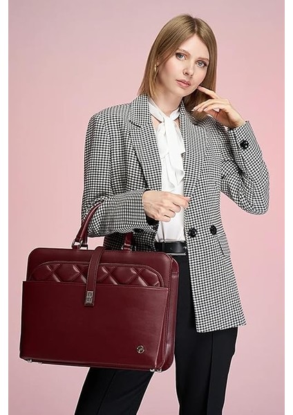 Evrak Laptop Çantası Kapitone Bordo S2021 fırsatları