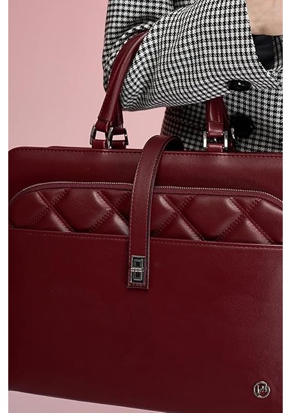 Evrak Laptop Çantası Kapitone Bordo S2021 indirimleri