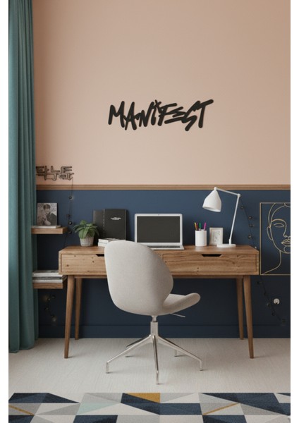 Manifest Yazılı Metal Duvar Tablosu Genç Odası Duvar Dekoru