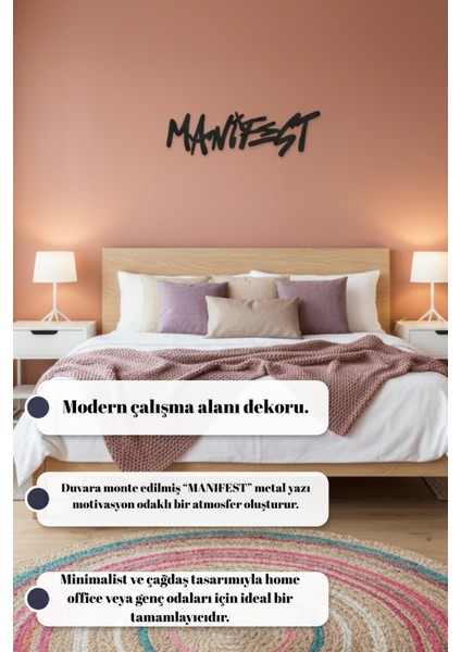 Manifest Yazılı Metal Duvar Tablosu Genç Odası Duvar Dekoru indirimleri