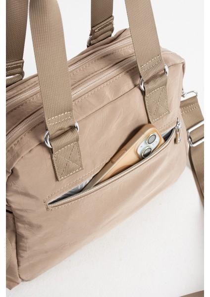 Sanmorris Glc Kadın 4 Bölmeli Suni Yumuşak Deri Omuz ve Sırt Çantası