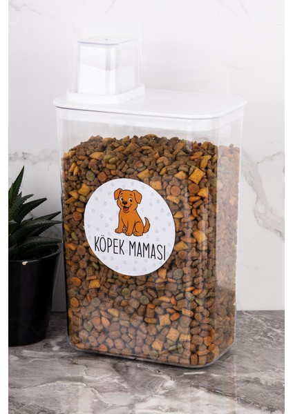 Köpek Maması Kutusu Etiketli Kendinden Ölçekli 3000 ml Akrilik Köpek Maması Saklama Kabı fiyatları