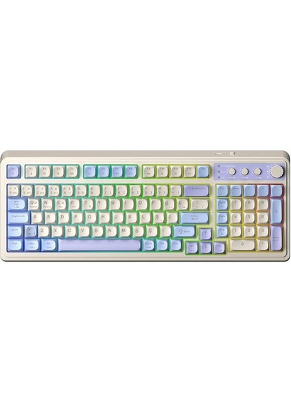 S99 Retro Rgb Gaming 3 Modlu Bluetooth/2.4ghz/usb-C Kablosuz Makrolu Türkçe Q Klavye Mavi