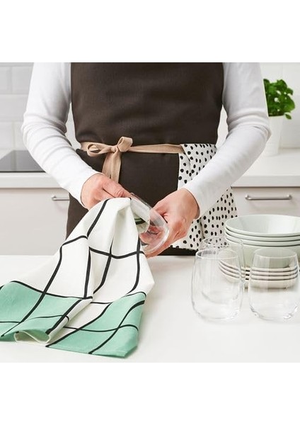 Bezi Ikea Beyaz-Yeşil Pamuk 45X60 cm 4ADET Mutfak Havlusu modelleri