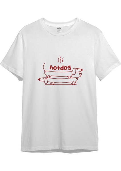 Hotdog Tişört - Beyaz