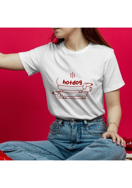 Hotdog Tişört - Beyaz fiyatları