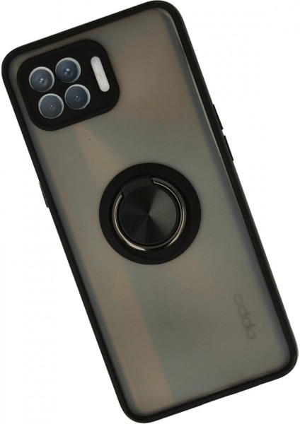 Oppo Reno 4 Lite Kılıf Montreal Yüzüklü Silikon Kapak - Siyah fiyatları