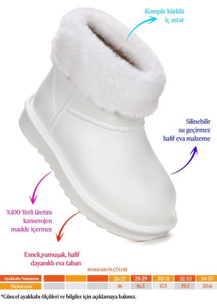 Geta Su Geçirmez Içi Kürklü Kız Çocuk Eva Yağmur Kar Çizme fiyatları