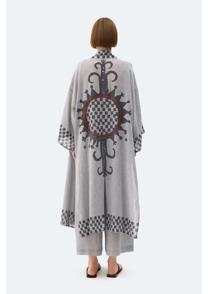 Dama Desenli Kimono modelleri