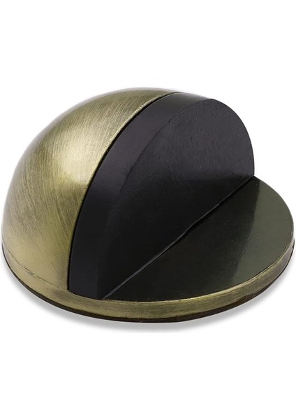 Yarımay Kapı Stoperi Tamponu Yapışkanlı Metal Kapı Stopu Antik Sarı