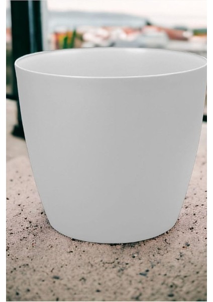 Home Beyaz Tekerlekli Saksı 48 Litre Büyük Saksı Geniş Hacimli Tekerlekli Saksı Beyaz 40 cm Beyaz modelleri