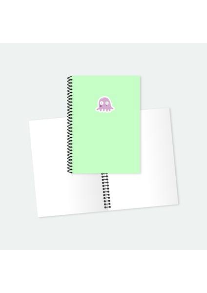 Sevimli Ahtapot Spiralli A5 Not Defteri