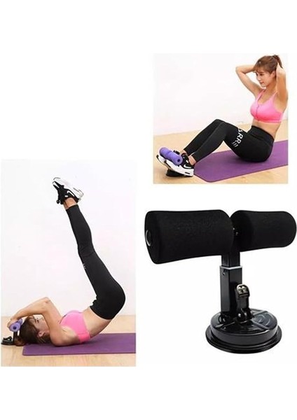 Vantuzlu Kas Yapıcı ve Yağ Yakıcı Mekik Aleti - Vücut Şekillendirme, Kas Geliştirme ve Yağ Yakma Için Ideal Spor Aleti, Dayanıklı ve Kaymaz Tasarımlı, Siyah, Cks-1