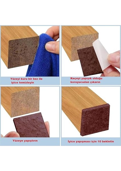 Mobilya Keçesi,kendinden Yapışkanlı Zemin Koruyucu Kahverengi (30X30MM) fırsatları