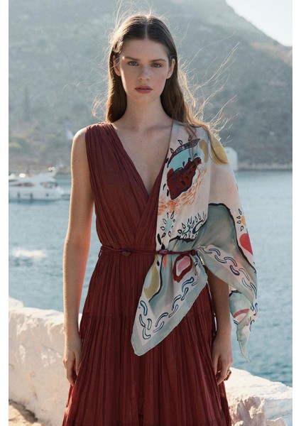 Desenli Modal Eşarp Abstract