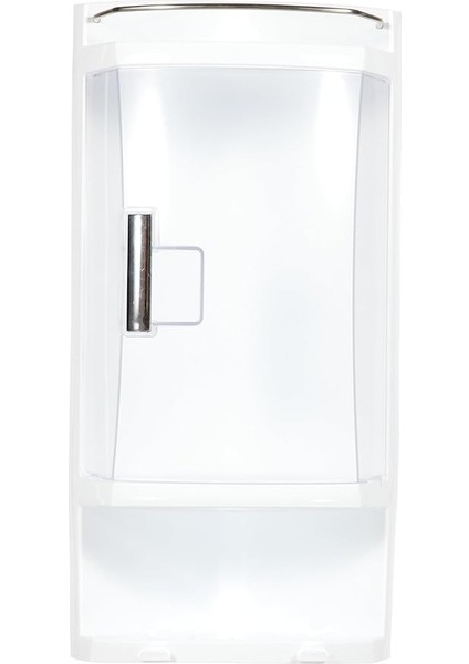 Banyo Köşe Rafı, 26 Cm, 3 Raf, Kapaklı Hazne, Şeffaf Naturel