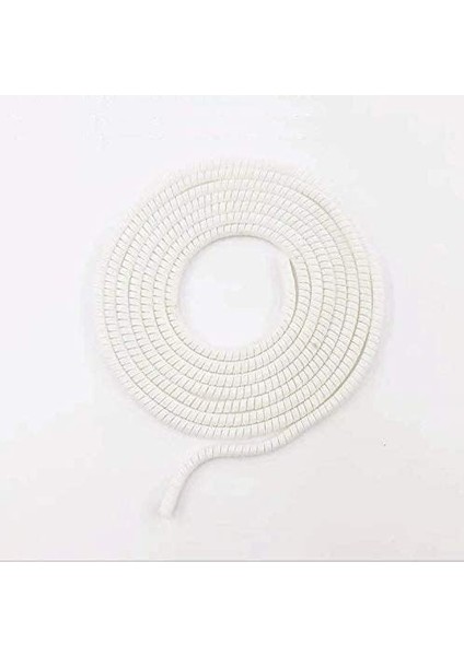 Şarj Aleti Kablosu Kablo Kordon Koruyucu Spiral Sarma Kılıf Koruma (Beyaz)