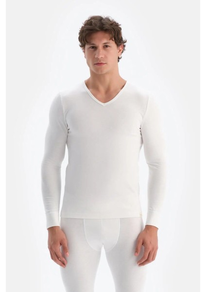 Erkek V Yaka Uzun Kollu Termal Içlik Tek Üst D6035