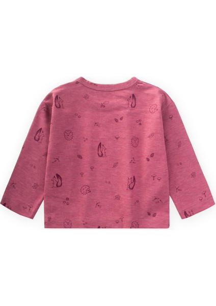 Uzun Kollu Desenli T-Shırt 0-3 Yaş Mürdüm fiyatları