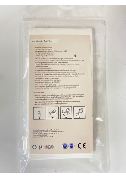 Pure Tea Çay Filtresi 1 Lt – Doğal Lif – Klorsuz – Yerli Üretim (9*22 Cm) fiyatları