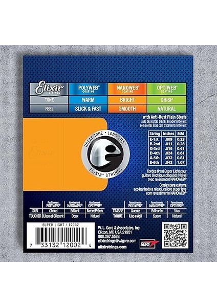 12002 Nanoweb Super Light Elektro Gitar Teli (9-42) fiyatları