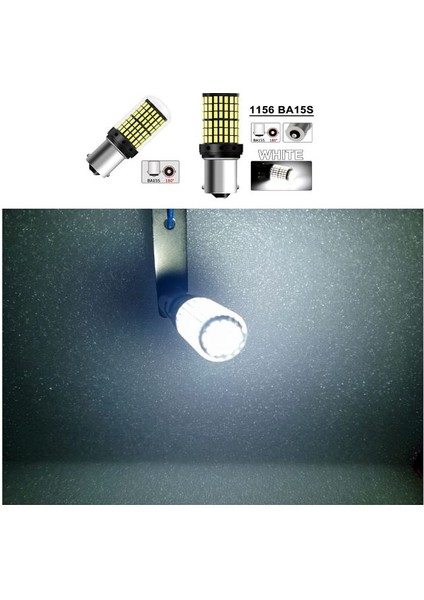 .qualıty. ( 2 x Adet ) 1 Takım. LED 93 21W Tek Duy Snyal Ampul 12V 144 LED Şeffaf Whıte ( 21W 93 Ampul 144 LED Beyaz ) modelleri