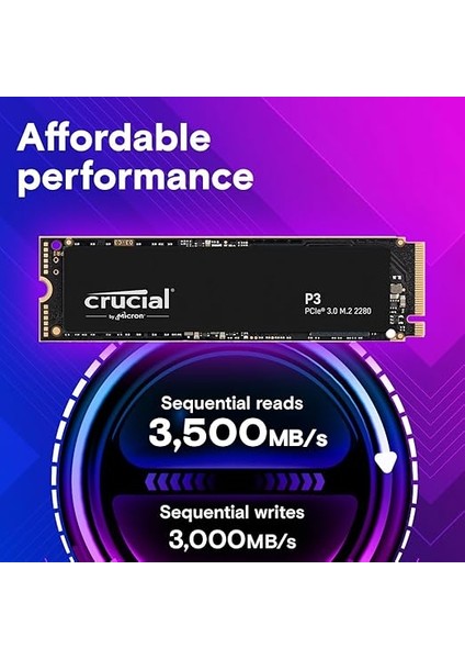 P3 1tb Pcıe Gen3 3D Nand Nvme M.2 Ssd, 3500 Mb/s'ye Kadar - CT1000P3SSD8 fiyatları