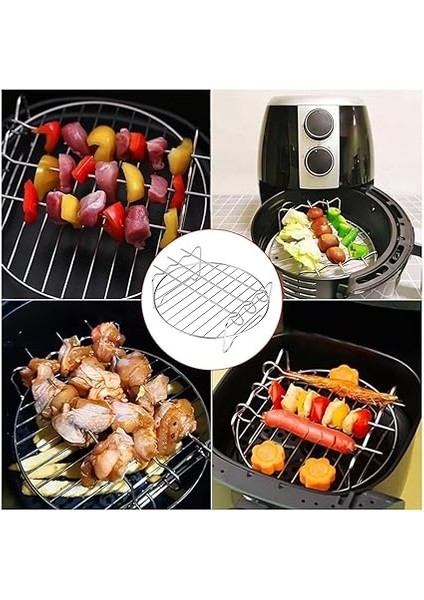 Airfryer Izgara Teli, Universal Boyutta, Çelik Tel, Izgara Şiş ve Ekmek Kızartma Rafı Seti modelleri