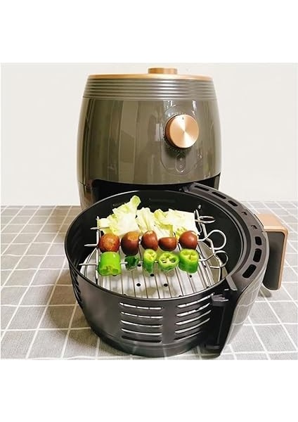 Airfryer Izgara Teli, Universal Boyutta, Çelik Tel, Izgara Şiş ve Ekmek Kızartma Rafı Seti fırsatları