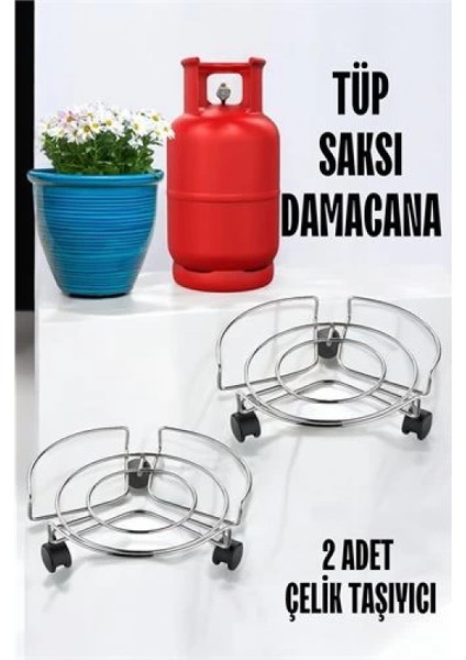 Modacar Saksı Tüp Damacana Altlığı Tekerlekli Taşıyıcı 2 Adet