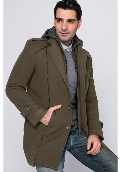 PLT8334 Dewberry Erkek Palto-Haki