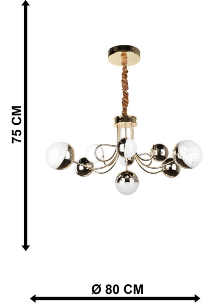 Larin Ledli 9.lu Avize Gold Kaplama