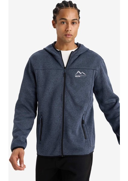 Fit Standart Fit Kapüşonlu İçi Yumuşak Tüylü Fermuarli Polar Hırka fırsatları