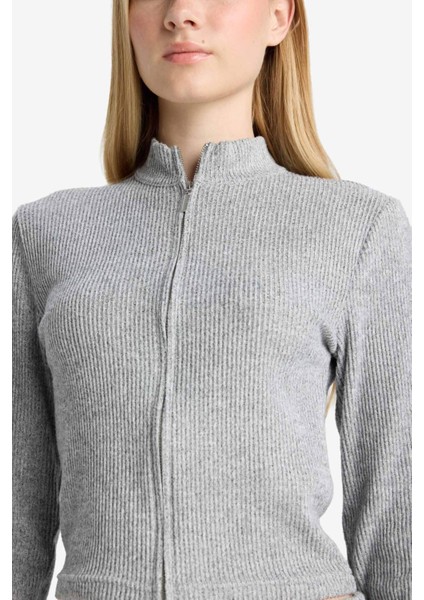 Dik Yaka Fermuarlı Sweatshirt F0999AX25WN indirimleri